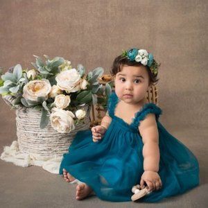 Teal Blue Toddler Dress, Teal Blue Girl Dress, Toddler Tulle Dress, Birthday